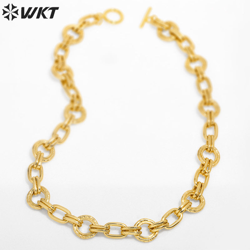 WT-BFN055 Hip-hop Women in Europe and the United States Trend Thick Chain Necklace Cuba Chain Collar Necklace