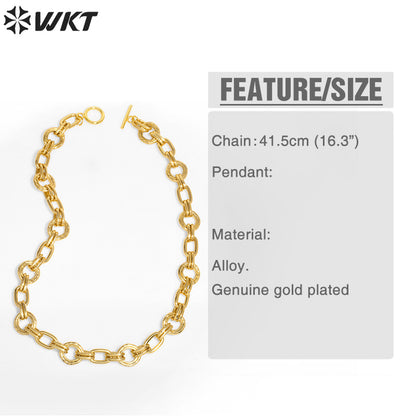 WT-BFN055 Hip-hop Women in Europe and the United States Trend Thick Chain Necklace Cuba Chain Collar Necklace