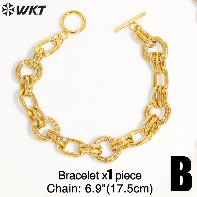 WT-BFN055 Hip-hop Women in Europe and the United States Trend Thick Chain Necklace Cuba Chain Collar Necklace