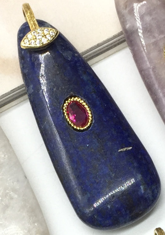 WT-P2149 High Quality Colorful Zircon And Natural Gemstones Long Waterdrop Shape Pendants As Fashionable Jewelry Accessories