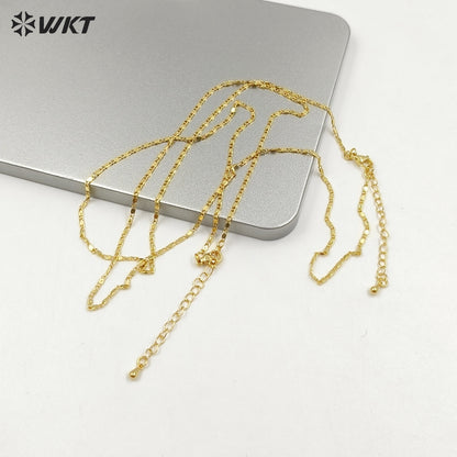 WT-BFN035 Beautiful and Delicate High Quality Women Gold Chain With 18k Gold Plated Brass Bracelet Chain Necklace