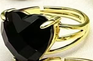 WT-R616 Trendy Romantic 18K Gold Plated Colorful Natural Gemstones Faceted Heart Shape Rings As Lady Anniversary Jewelry Present