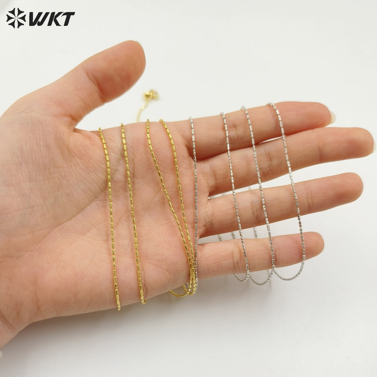 WT-BFN062 Fashion 18k Real Gold Plated Women Jewelry Bamboo Chain for Pendants Match Neckllace