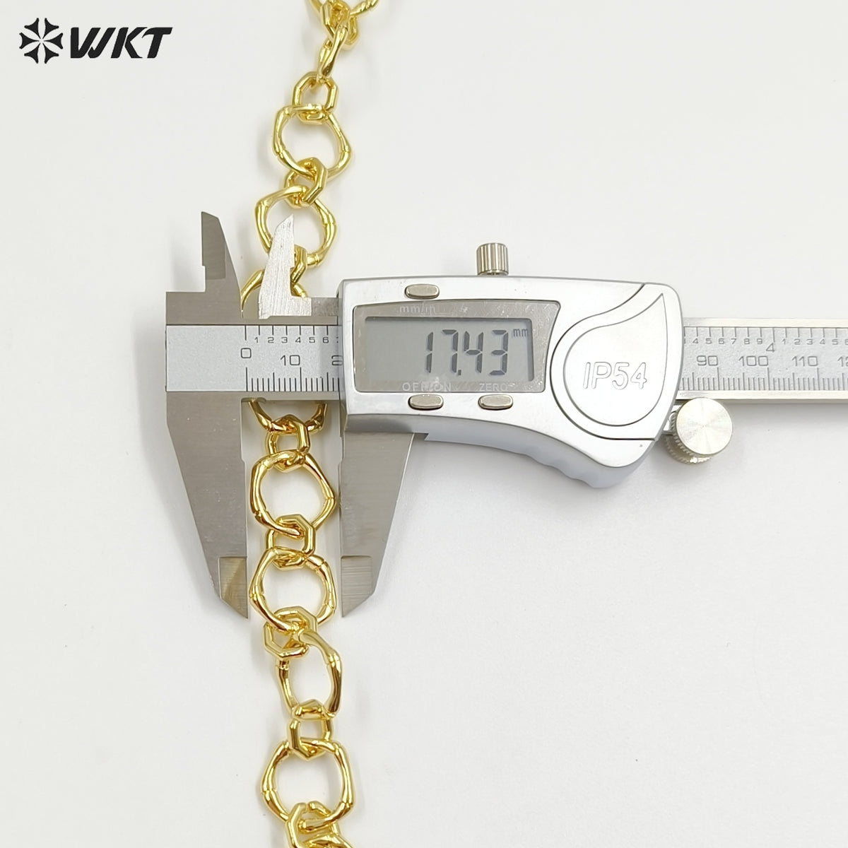 WT-BC251 WKT Exclusive Big Chunky Irregular Pentagon Handmade Connect Link Jewelry Chain in Resist Tarnished