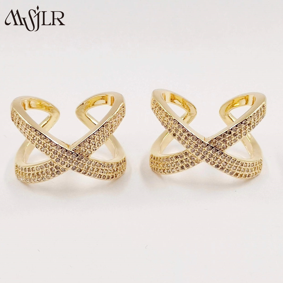 WKT-MVR054 Popular European and American Double Circle Shape Colorful Zircon Ring Female Handpiece Open Ring