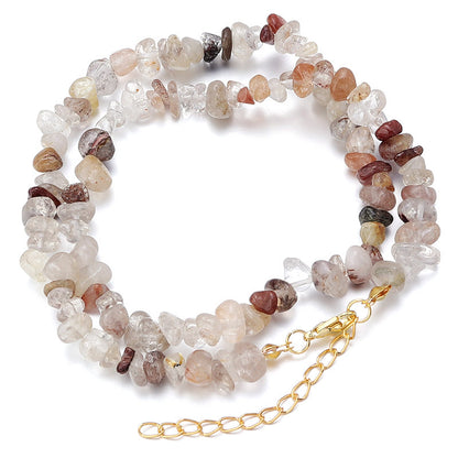 WT-N1438 45cm+5cm Extend Chain Long Gemstone Casual Long Statement Necklace Natural Chips Stone Necklace