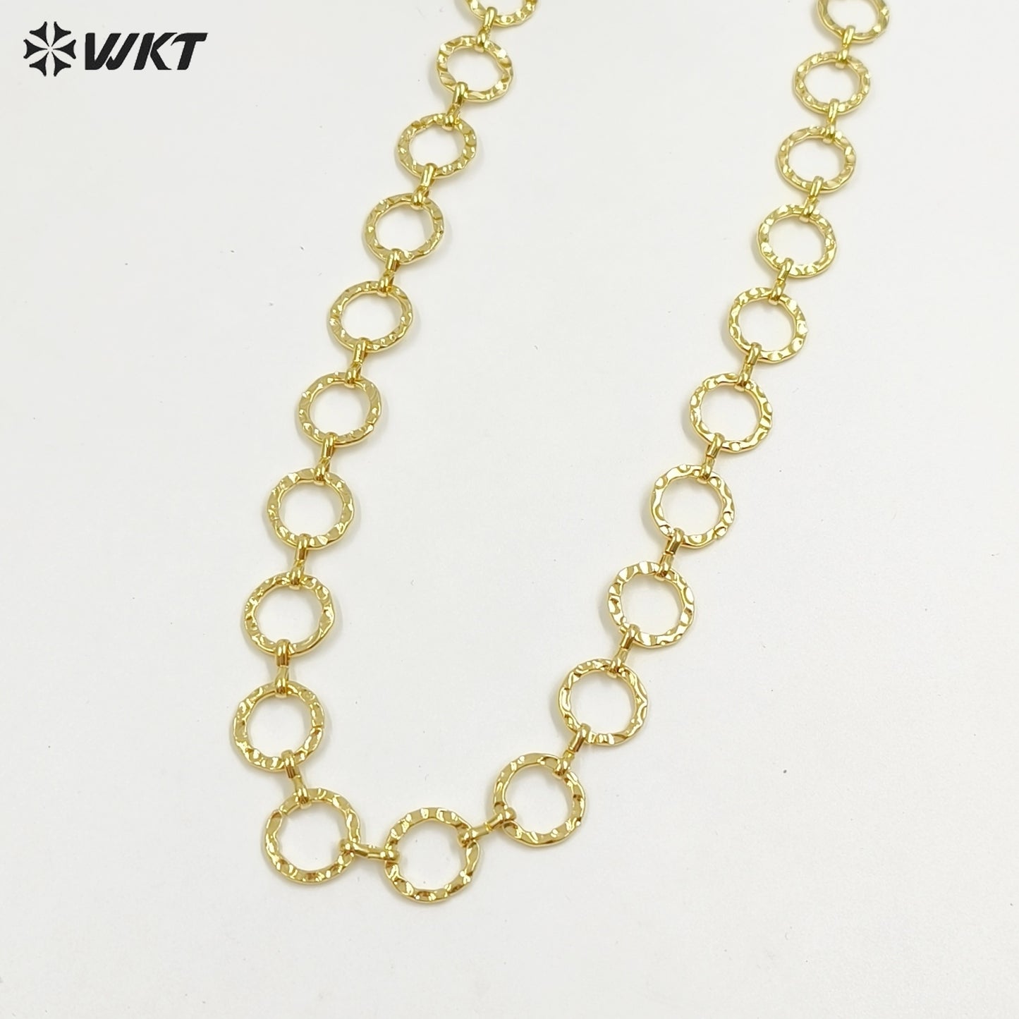WT-BC262 High Quality Gold Plated Yellow Brass Chain Big Round Circle Simple Classical Style For Ladies Bracelet Design