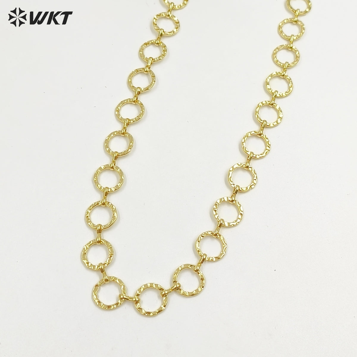 WT-BC262 High Quality Gold Plated Yellow Brass Chain Big Round Circle Simple Classical Style For Ladies Bracelet Design