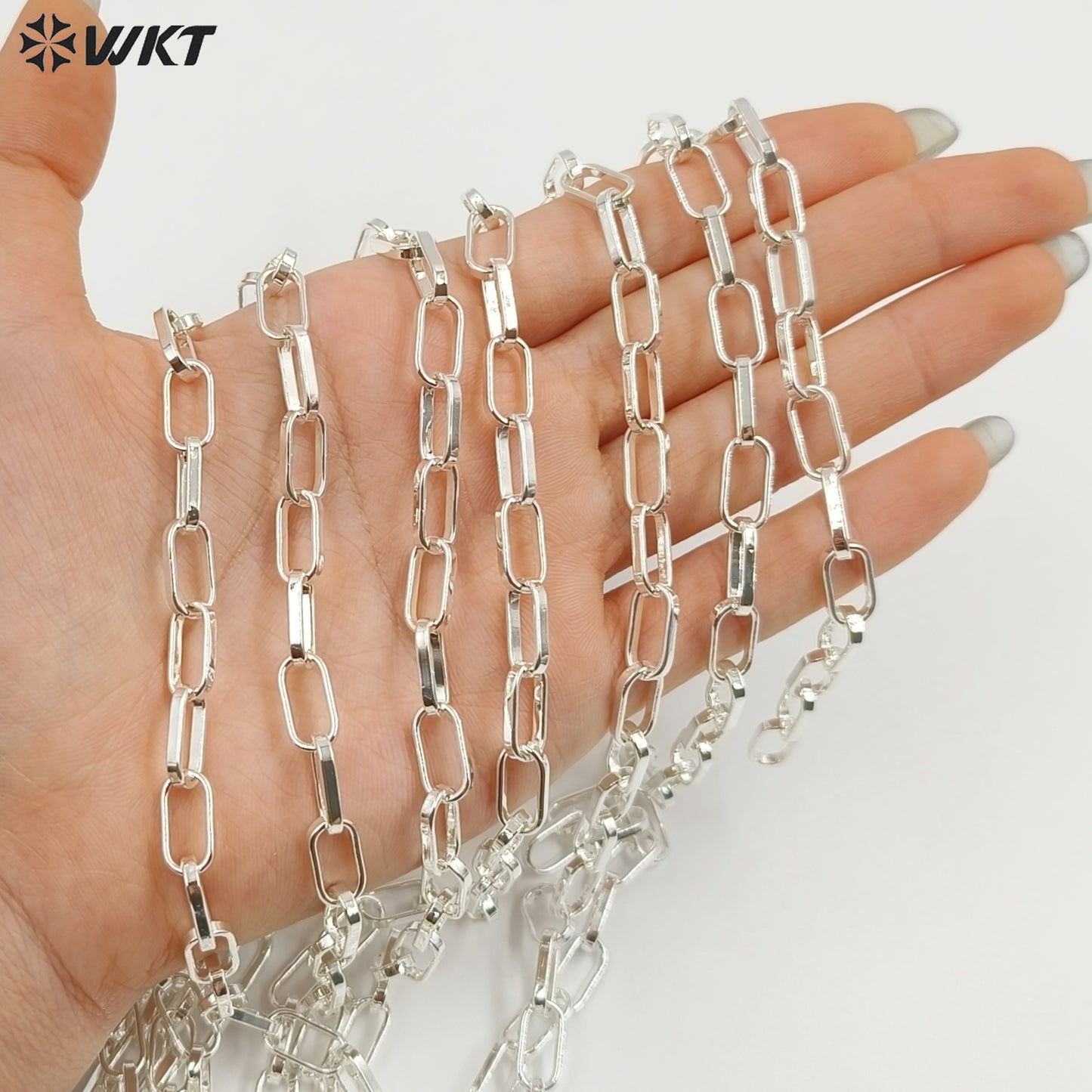 WT-BC178 WKT Women Men Gold Cuban Link Chain For Necklace Bracelet Gold Plated Brass Chain