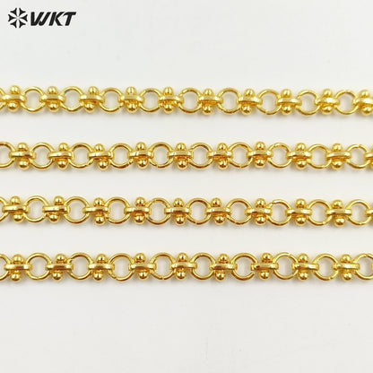 WT-JFN22 WKT Popualr New Arrival Simple Elegant and Fresh Design 18k Gold Plated Buckle Necklace Unisex Hot Sale Chain Jewelry