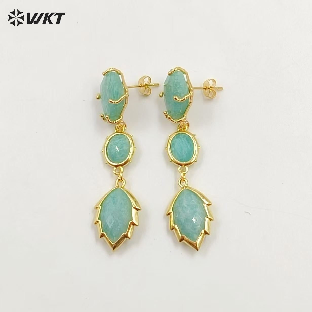 WT-E776 New Design Gemstones Ladies Earrings Colorful Stone for Women Jewelry in Holiday Parties Elegant Accessory