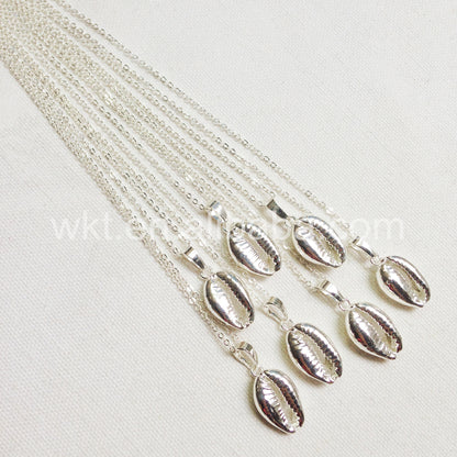 WT-JN002 Wholesale Natural Sea Shell Tiny Cowrie Choker Necklace 18k Real Gold Plated Cowrie Shell Conch Necklace