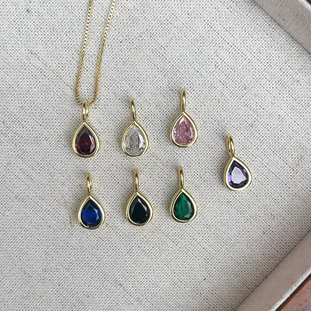 WT-MN1007 Exquisite Gold Plated Round Heart Teardrop Eye Shape Colorful Zircon Pendants And Necklaces For Lady Fashion Accessory