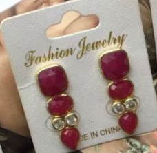 WT-E812 Newest Fashion Design Gold Plated Zircons And Three Natural Gemstones Drop Earrings As Lady Elegant Jewelry Gift