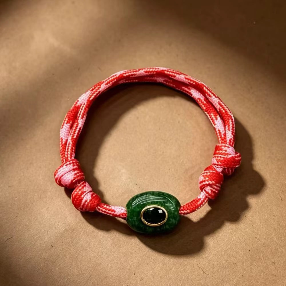 WT-MB131 Popular Ethnic Style Cord With Natural Gemstone And Zircon Pendant Handmade Bracelets For Women Men Wearing Accessory