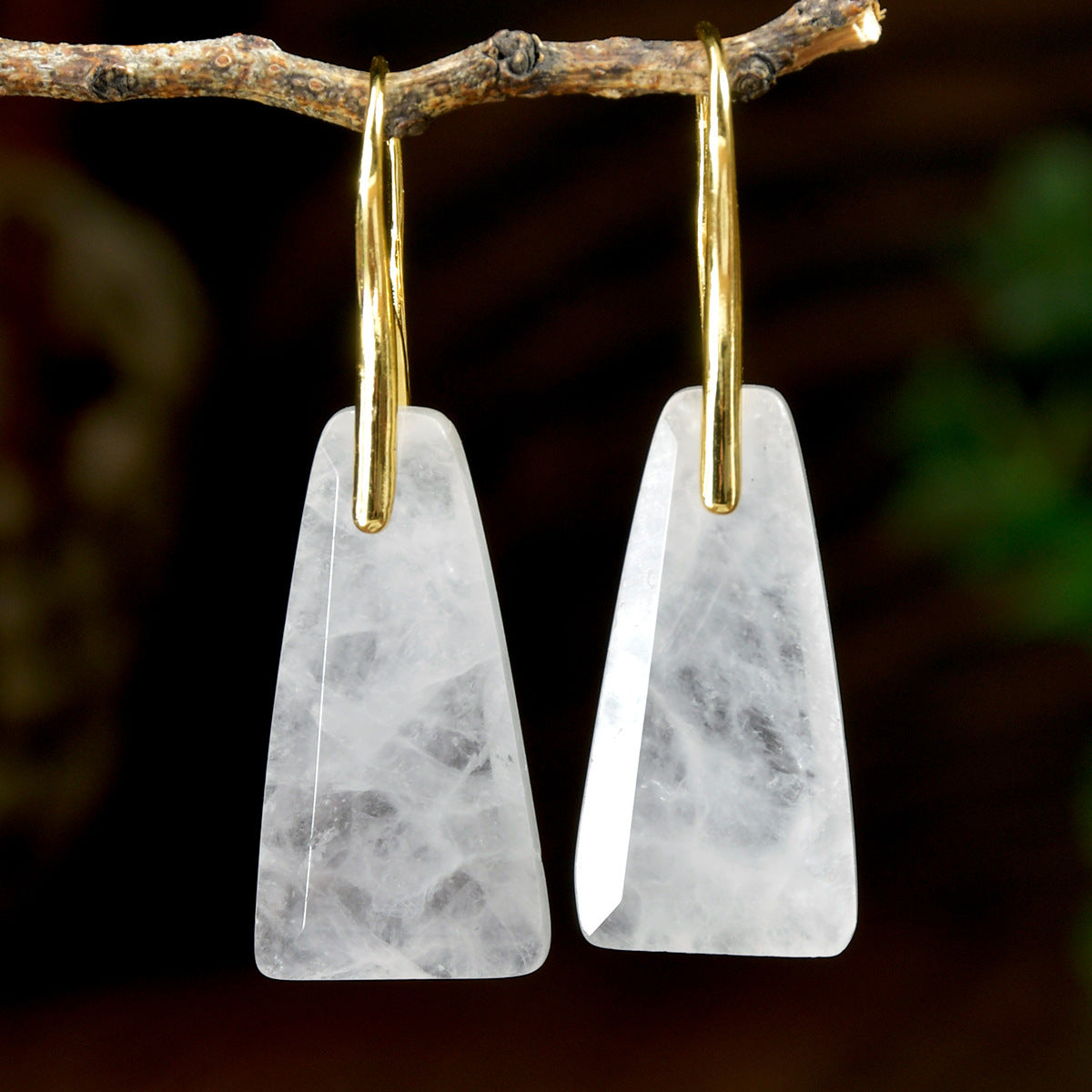 WT-E778 New Arrival Women Earrings Natural Gemstone Unique Design Geometric Shape For Ladies Birthday Charming Jewelry