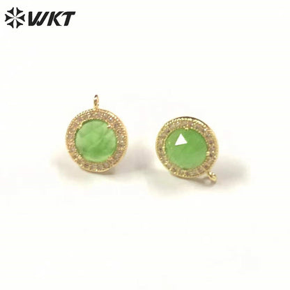 ME083 Cute Colorful Natural Gemstone Cat Eye Earrings Cubic Zircon Earrings Elegant Women Natural Gemstone Ring