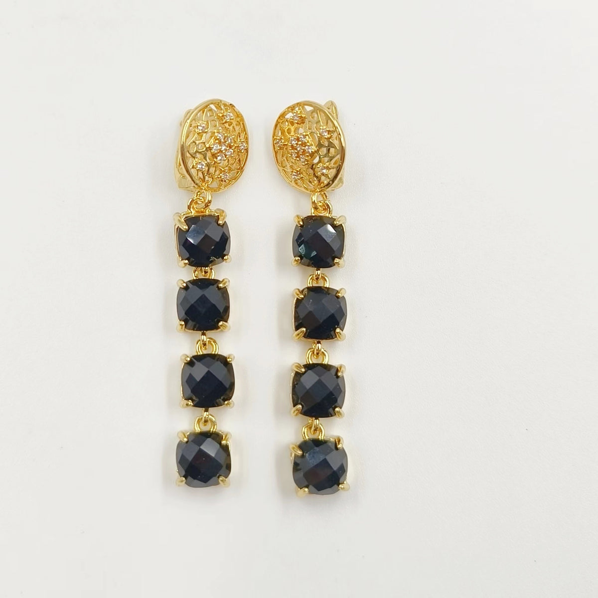 WT-E737 Amazing Colorful Elegant Natural Gemstone Long Charming Earrings Women Pendant Earrings