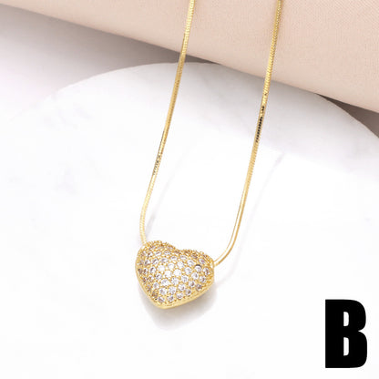 WT-MN996 WKT Elegant Design Fashionable Hot Sale Heart Shape 18k Gold Plated Zircon Female Necklace for Party Gift Celebration