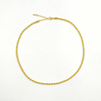 WT-BFN024 WKT Special Yellow Brass Chain Necklace Fashion Choker Jewelry Accessories Durable Decoration Twisted Chain