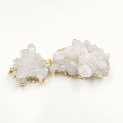 WT-P1917 New Precious Lovely Natural Aura Cluster Quartz White Crystal Colorful Amazonite Stone Pendants