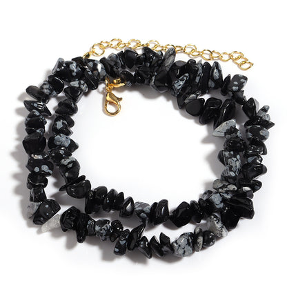 WT-N1438 45cm+5cm Extend Chain Long Gemstone Casual Long Statement Necklace Natural Chips Stone Necklace
