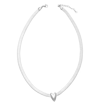 WT-JFN24 WKT Hot Sale Classical and Simple Design Heart Shape Brass and Silver Lady Neckalce 18k Gold Plated Jewelry Ornament