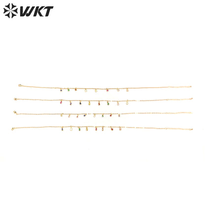 WT-BFN028 WKT Popular Trendy Fashion Sexy Choker Necklace for Women Shiny Cubic Zircon Luxury Necklace Jewelry Gift