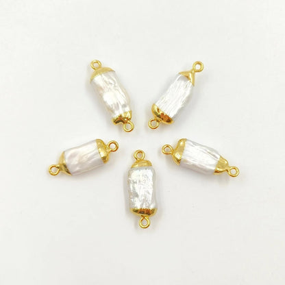 WT-C131 WKT Beautiful Fresh Pearl Pendant With Metal Plated Top Connector for Necklace and Bracelet Connector Jewelry Findings