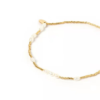 WT-MPB040 WKT Fashion Jewelry Gorgeous Natural Pearl Flexible Bracelet Gold Adjustable Fine Jewelry Pearl Bracelet for Women