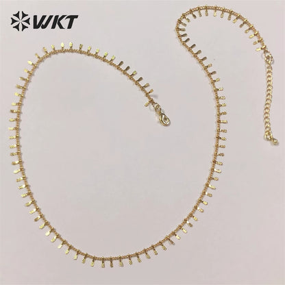 WT-BFN039 Romantic Women Gold Chain with 18k Gold Plated Yellow Brass Chain for DIY Jewelry Finding Lovely Chain