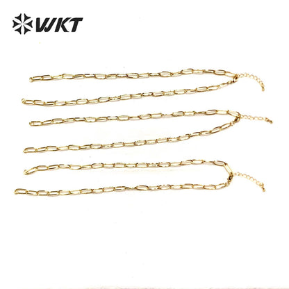WT-BFN025 WKT Beautiful and Elegant High Quality Punk Choker Women Gold Electroplated Big Link Chain Necklace Metal Necklace