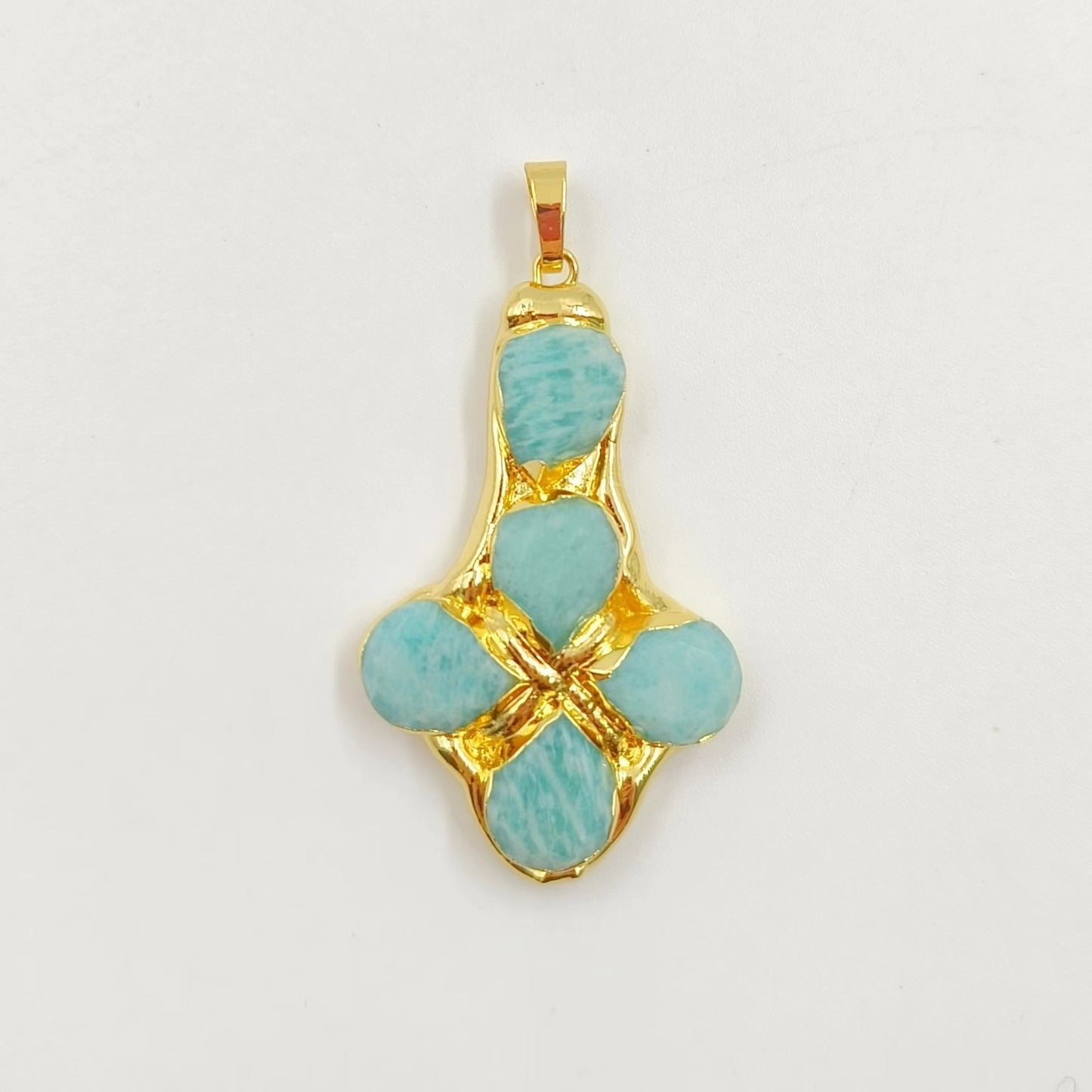 WT-P1962 Wholesale Amazing New Design Natural Gemstone Made Drop Shape Assemble Cross Jewelry Pendants