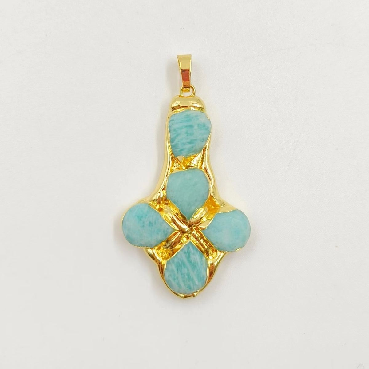 WT-P1962 Wholesale Amazing New Design Natural Gemstone Made Drop Shape Assemble Cross Jewelry Pendants