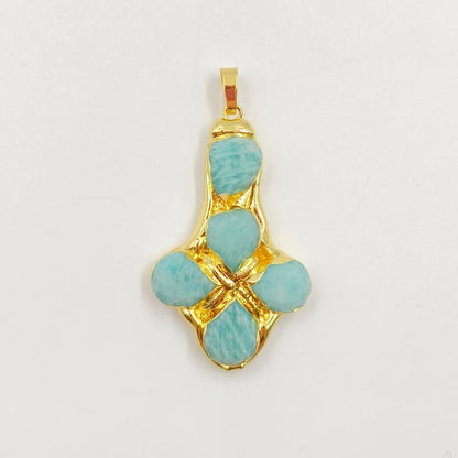 WT-P1962 Wholesale Amazing New Design Natural Gemstone Made Drop Shape Assemble Cross Jewelry Pendants