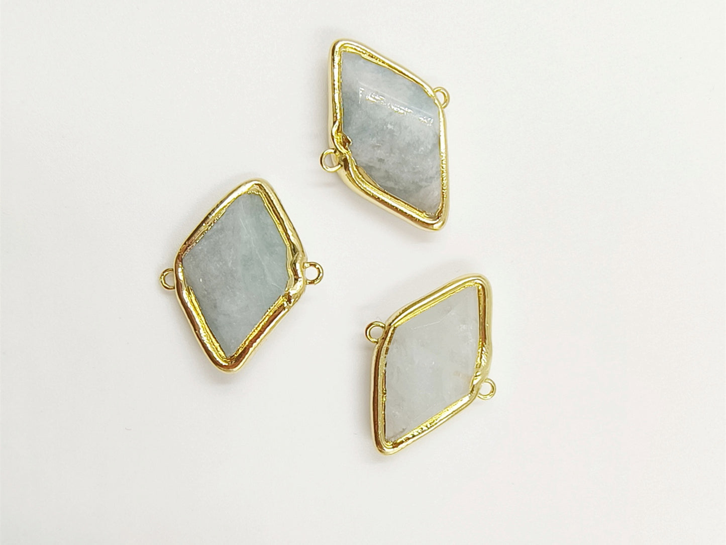 WT-C316 WKSun Stone & Aqua Marine Gemstone Connectors for Jewelry Findings Amethyst Amazonite Stone for Bracelet