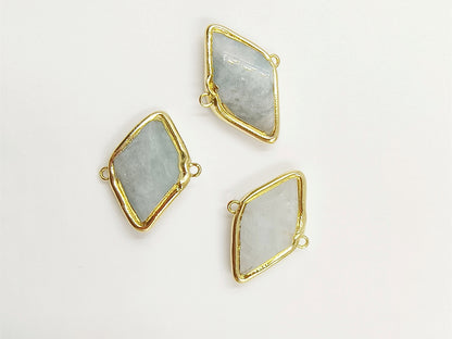 WT-C316 WKSun Stone & Aqua Marine Gemstone Connectors for Jewelry Findings Amethyst Amazonite Stone for Bracelet