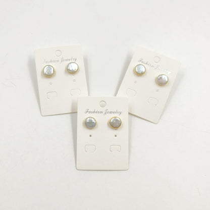 WT-MPE104 Latest Style Irregular Pearl Natural 18k Gold Plated Gift Weeding 10mm Romantic Pendant Earrings