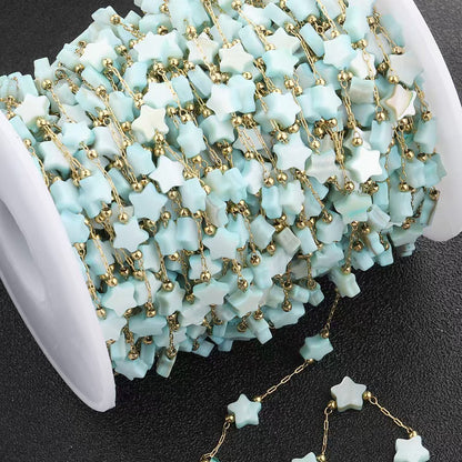 WT-RBC243 Latest Models High Quality Fashion Lucky Shell Stars DIY Rosary Beads Chain Jewelry for Lovely Girls As Special Gift