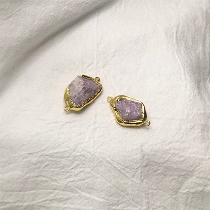 WT-C302 Best High Quality Yellow Crystal Spodumene Blue Apatite Pendant Stone Connector Beauty for Women As a Gift always Nice