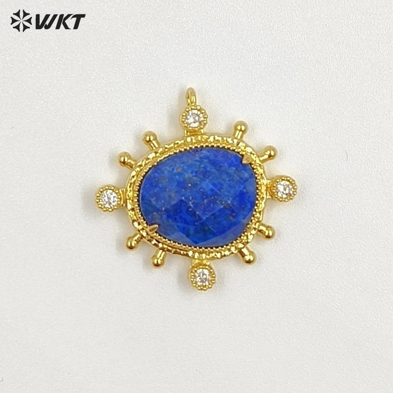 WT-P2102 Unique Delicate Jewelry 18K Gold Plated Multi Natural Gemstones Little Pendants For Female Handmade Earring DIY