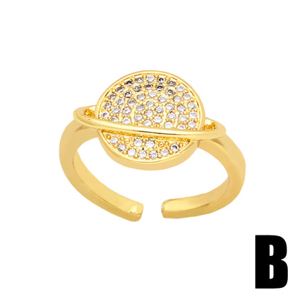 WKT-MVR045 High Quality Creative and Personalized Planet Ring for Female Niche Design Simple and Fashionable Ring Opening