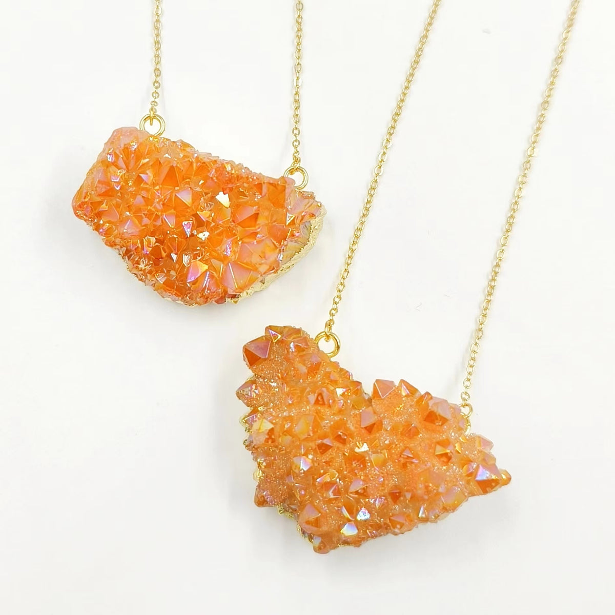 WT-N1440 WKT Best 2023 Newest Natural Aura Cluster Quartz Pendant Necklace Women Simple Hoop Aura Necklace