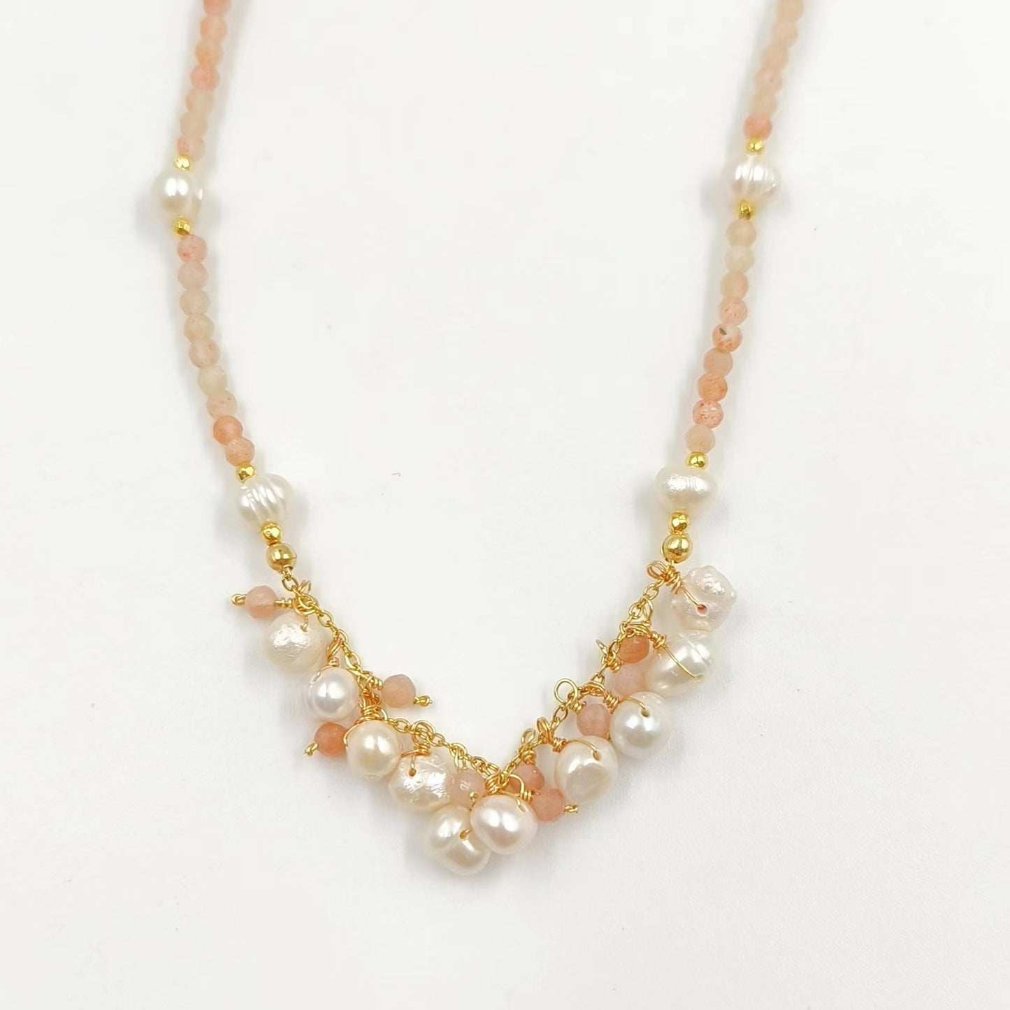 WT-JN253 Wholesale Vintage Style Trendy Natural Gemstone& Pearl Exquisite High Quality Pendant Necklace