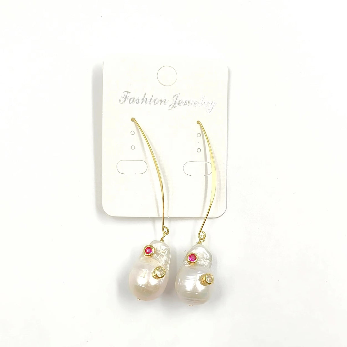 WT-E527 New Arrival Fashion Vintage Trendy Gift for Women Baroque Pearl Powders Are Available Stone Stallite Quartz Earring