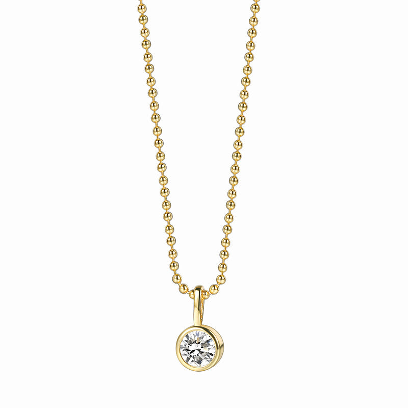 WT-MN1004 Newest Trendy 18K Gold Plated Cubic Zircon Heart Round Little Pendant Necklace As Women Elegant Jewelry Accessory