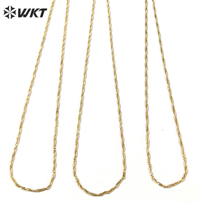 WT-BFN040 Fashion Women Gold Chain with 18k Gold Plated Brass Chain for Gifts and Party Crab Claws Link Chain