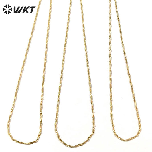 WT-BFN040 Fashion Women Gold Chain with 18k Gold Plated Brass Chain for Gifts and Party Crab Claws Link Chain