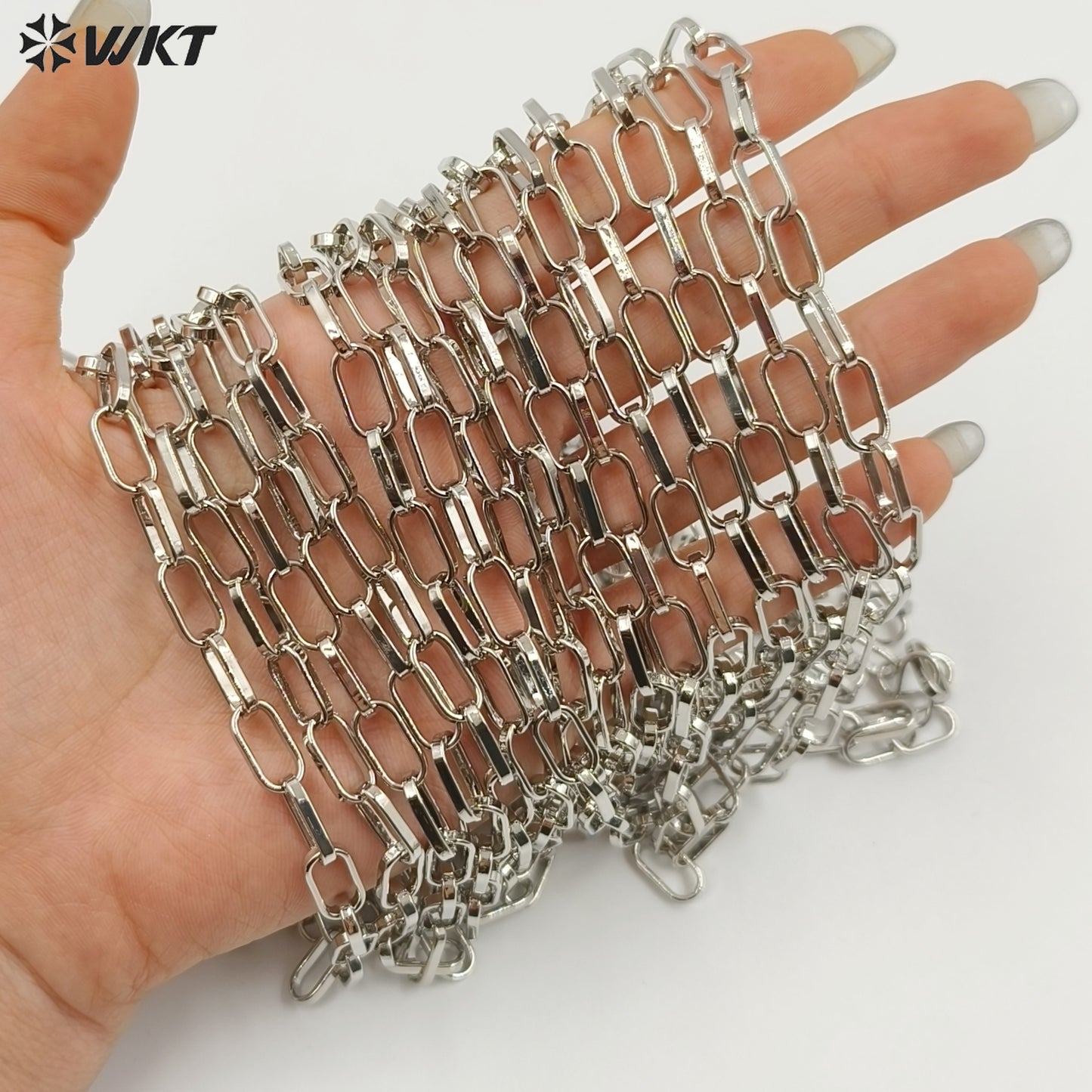 WT-BC178 WKT Women Men Gold Cuban Link Chain For Necklace Bracelet Gold Plated Brass Chain