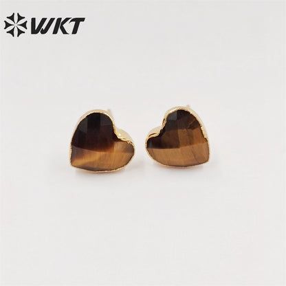 WT-E649 2021 Best Fashion Jewelry Earrings Gemstone Heart-shaped Earrings Elegant Fine Attractive Earrings for Lady As a Gift